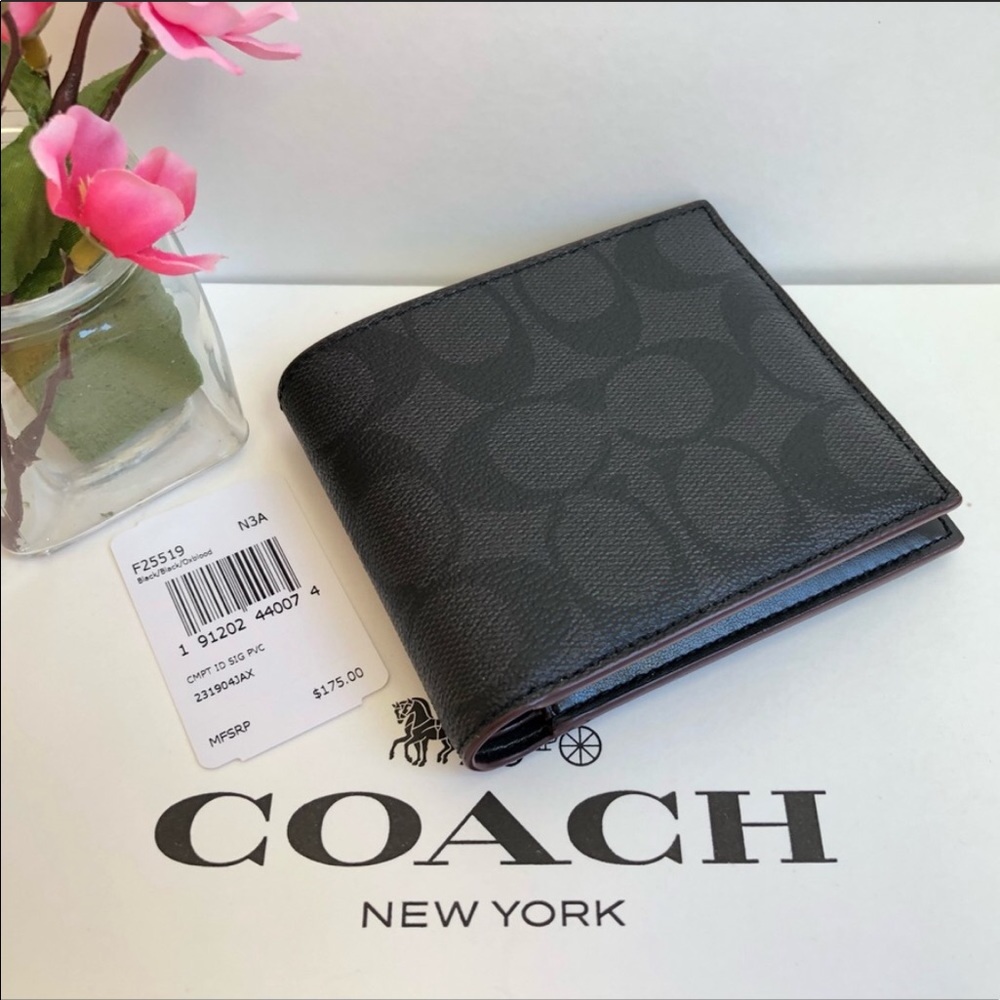 🌹 LAST ONE ! Coach Men’s Signature Wallet F25519 - Picture 2 of 8